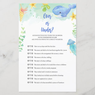 Summer under Sea Baby Shower Game