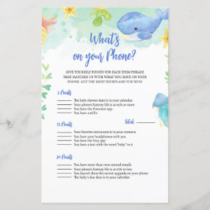 Summer under Sea Baby Shower Game