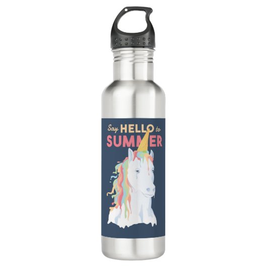 Summer Unicorn Edelstahlflasche (Vorderseite)