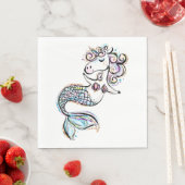 Summer Unicorn Mermaid Serviette (Beispiel)