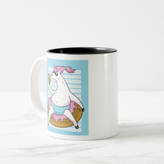 Summer Unicorn Zweifarbige Tasse (Vorderseite Links)