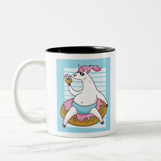 Summer Unicorn Zweifarbige Tasse (Links)