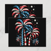 Summer USA Flag 4. Juli Dankeskarte (Vorne/Hinten)