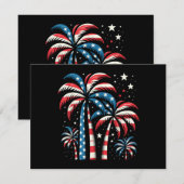 Summer USA Flag 4. Juli Feiertagskarte (Vorne/Hinten)