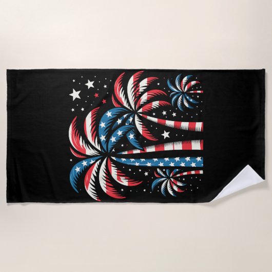 Summer USA Flag 4. Juli Strandtuch (Vorderseite)