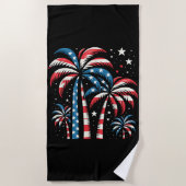 Summer USA Flag 4. Juli Strandtuch (Vorderseite)