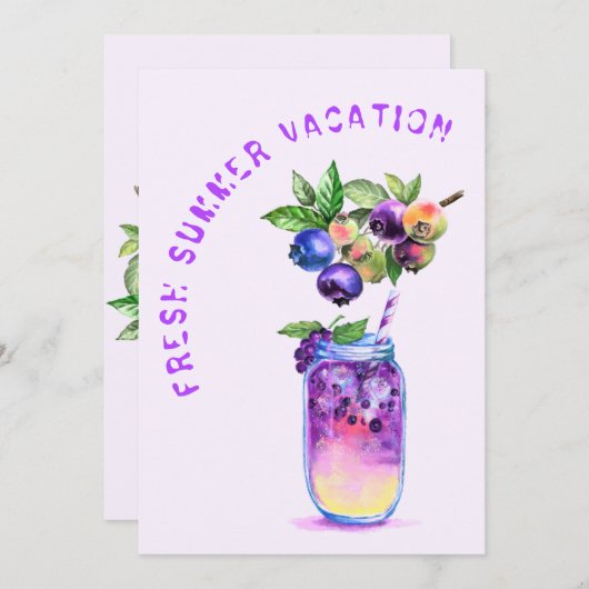 Summer Vacacation Card Frischer Blueberry Cooler D (Vorne/Hinten)