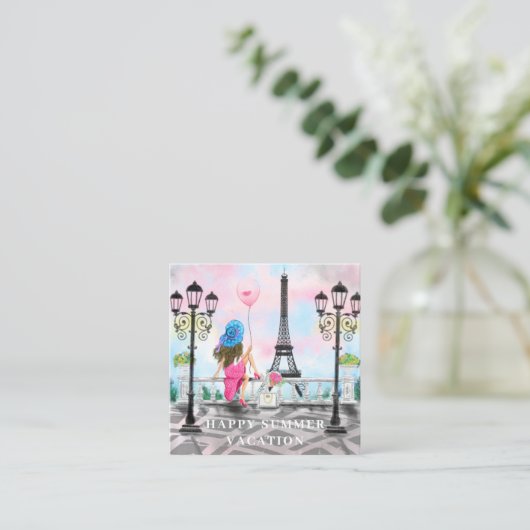 Summer Vacacation Card Paris Eiffel Tower Frankrei Mitteilungskarte (Stehend Vorderseite)