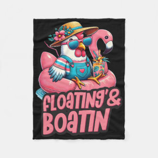 Summer Vacation Chicken Floating Boating Summer Vi Fleecedecke