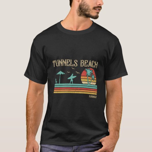 Summer Vacation Hawaii Tunnels Beach T-Shirt (Vorderseite)