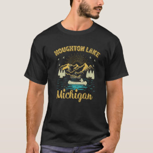 Summer Vacation Retro Mountain Michigan Houghton L T-Shirt
