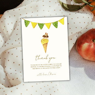 Summer Vanilla The Scoop Ice Cream Baby Dusche Dankeskarte