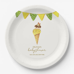 Summer Vanilla The Scoop Ice Cream Baby Dusche Pappteller