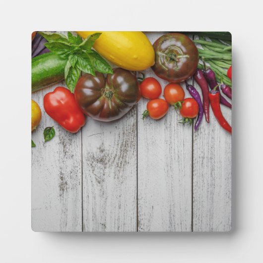 Summer Vegetable Harvest Border Fotoplatte (Vorderseite)