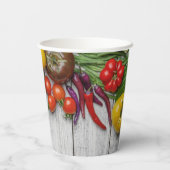 Summer Vegetable Harvest Border Pappbecher (Rückseite)