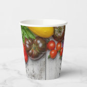 Summer Vegetable Harvest Border Pappbecher (Links)