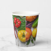 Summer Vegetable Harvest Border Pappbecher (Rechts)