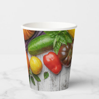 Summer Vegetable Harvest Border Pappbecher