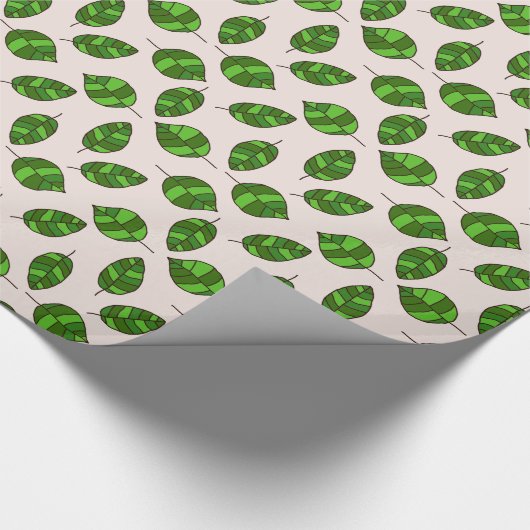 Summer Verlasse grünes Leaf-Muster auf einer belie Geschenkpapier (Ecke)