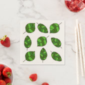 Summer Verlasse grünes Leaf-Muster auf einer belie Serviette (Beispiel)