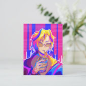 Summer vibe Anime Postkarte (Stehend Vorderseite)