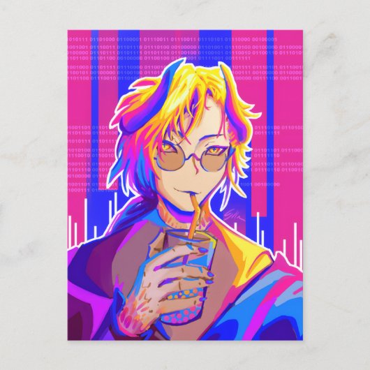 Summer vibe Anime Postkarte (Vorderseite)