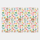 Summer Vibe Niedlich Doodle farbenfroh schwarz-wei Geschenkpapier Set (Vorderseite)