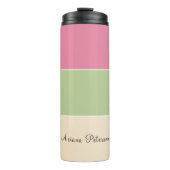 Summer Vibe Pink & Sage Green Pastellfarbblock Thermosbecher (Vorderseite)