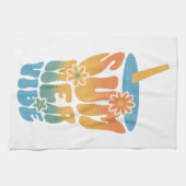 Summer Vibe Retro Floral  Geschirrtuch (Horizontal)