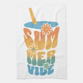 Summer Vibe Retro Floral  Geschirrtuch (Vertikal)