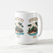 Summer Vibe Tropical Island Illustration Kaffeetasse (VorderseiteRechts)