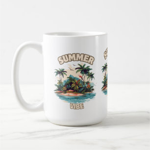 Summer Vibe Tropical Island Illustration Kaffeetasse