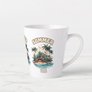 Summer Vibe Tropical Island Illustration Milchtasse