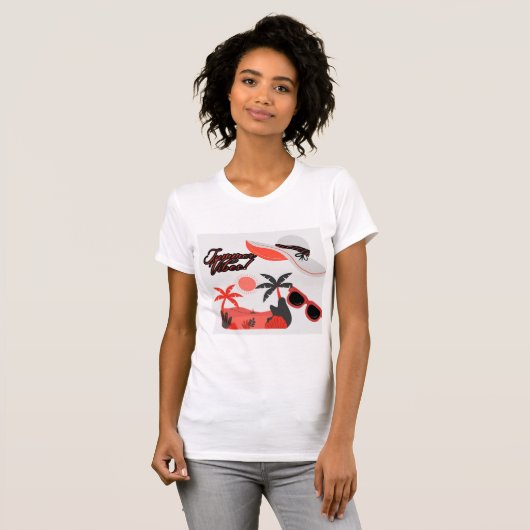 Summer Vibe White Short-Sleeve Women's T-shirt (Vorne ganz)