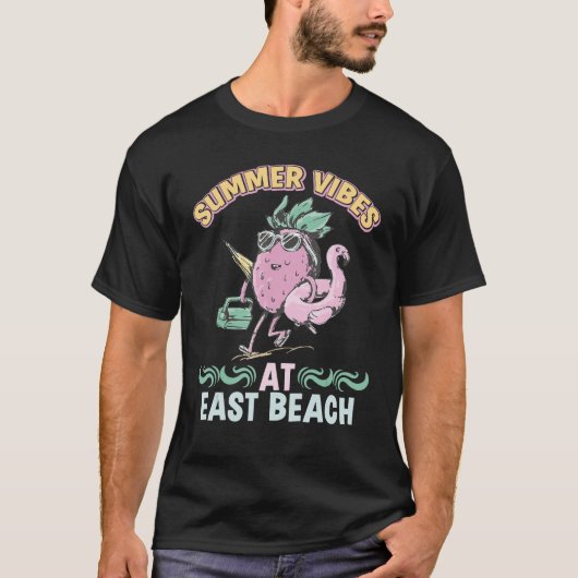 Summer Vibes at East Beach Tropical Beach Adv T-Shirt (Vorderseite)