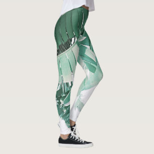 Summer Vibes Banana Blätter Blassgrün Leggings