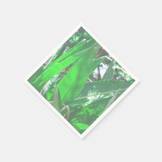 Summer Vibes Banana Tree Blätter Blassgrün Serviette (Ecke)
