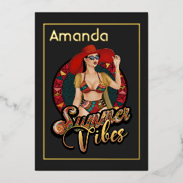 Summer Vibes Beach Geburtstagsfeier Folieneinladung