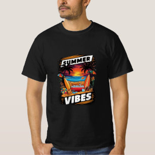 Summer Vibes Beach Scene T - Shirt - Tropischer Sp