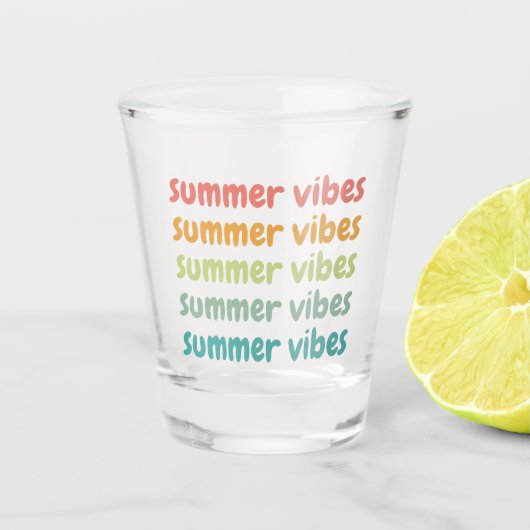 Summer Vibes Beach Urlaub Retro Sommer Schnapsglas (Vorderseite)