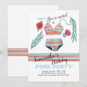 Summer Vibes Birthday Pool Party Einladung (Vorne/Hinten)