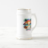 Summer Vibes Brushstroke Beach Sunset-34626 Bierglas (VorderseiteRechts)