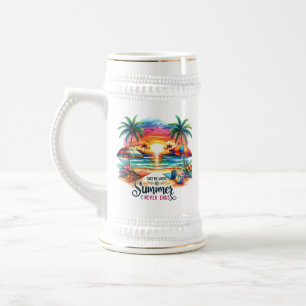 Summer Vibes Brushstroke Beach Sunset-34626 Bierglas