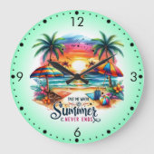 Summer Vibes Brushstroke Beach Sunset-34626 Sticke Große Wanduhr (Vorderseite)