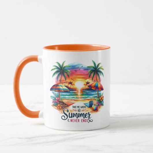 Summer Vibes Brushstroke Beach Sunset-34626 Tasse (Links)