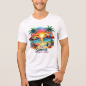 Summer Vibes Brushstroke Beach Sunset-34626 Tri-Blend Shirt (Vorderseite)
