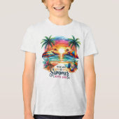 Summer Vibes Brushstroke Beach Sunset-34626 Tri-Blend Shirt (Vorderseite)