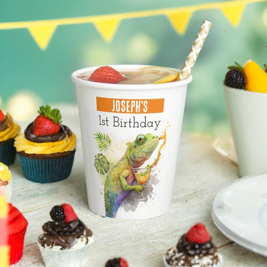 Summer vibes Chameleon - 1. Geburtstag - Pappbecher