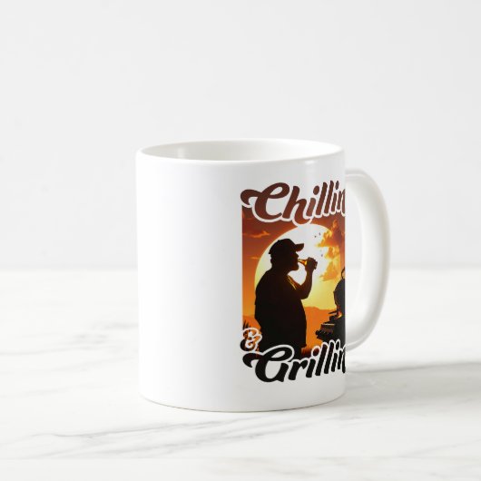 Summer Vibes Chillin’ & Grillin-Silhouette Kaffeetasse (VorderseiteRechts)