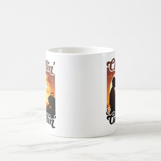 Summer Vibes Chillin’ & Grillin-Silhouette Kaffeetasse (Mittel)